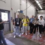 Mark Gilbert presenting in a high bay to the ASCE conference attendees